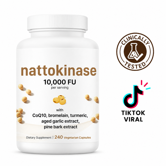 High-Strength 10,000 FU Nattokinase For Healthy Blood Flow & Heart Support