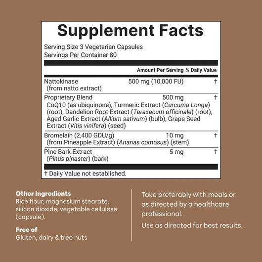 High-Strength 10,000 FU Nattokinase For Healthy Blood Flow & Heart Support