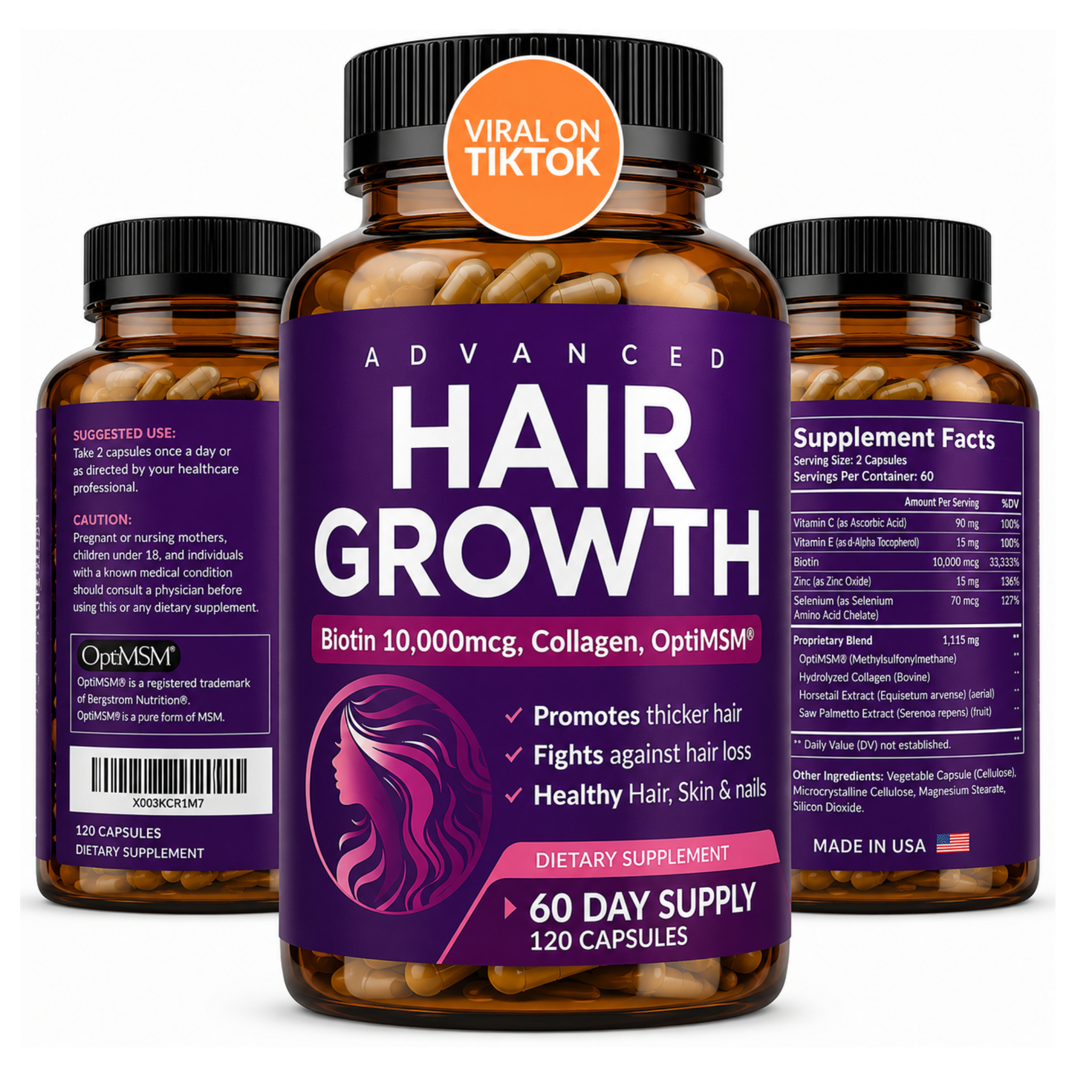 Advanced Hair Growth Capsules | For Postpartum, Hormonal & Thinning Hair