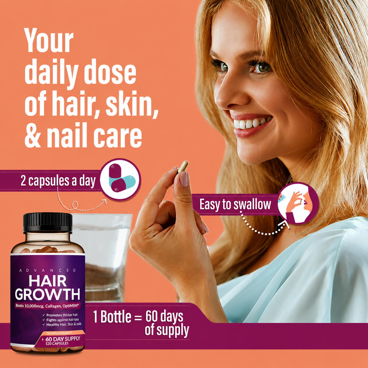 Advanced Hair Growth Capsules | For Postpartum, Hormonal & Thinning Hair