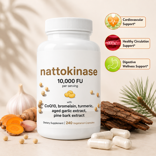 High-Strength 10,000 FU Nattokinase For Healthy Blood Flow & Heart Support