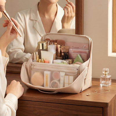 Travel Makeup Bag with Luggage Strap