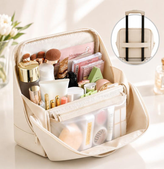 Travel Makeup Bag with Luggage Strap